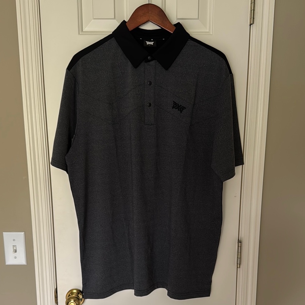 PXG - Men's Grey and Black Polo Shirt